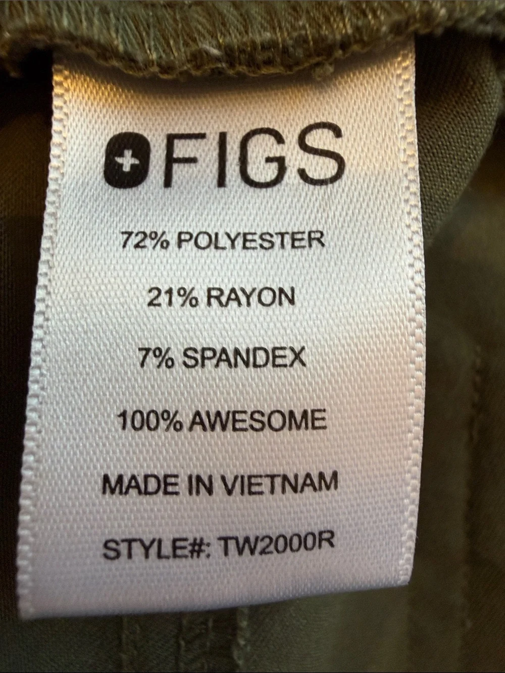 Figs Olive Green Jogger Pants with Orange Drawcord size small